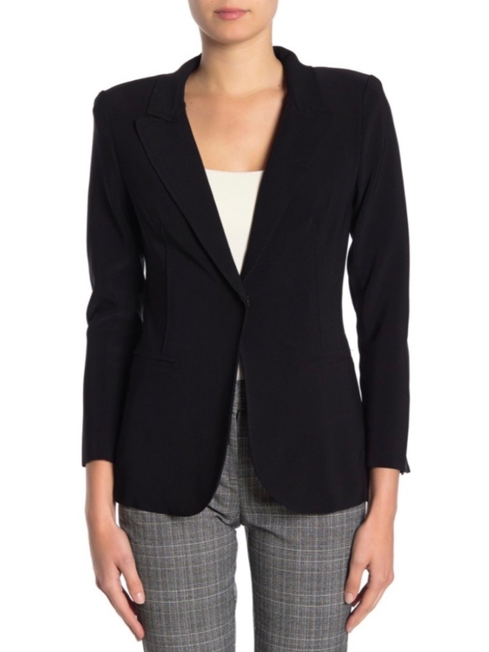 T Tahari Raw Edge Black Scuba Blazer Women's XL?
